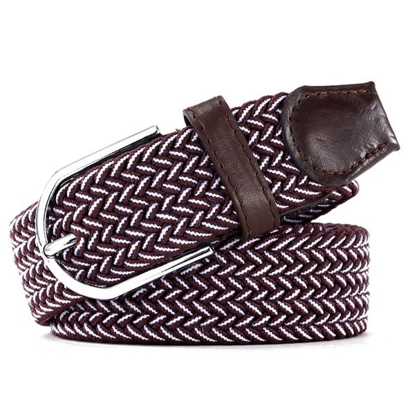 

women's canvas belt men women knitted belt elastic pin buckle decoration belts 2018 new male female casual waistband, Black;brown