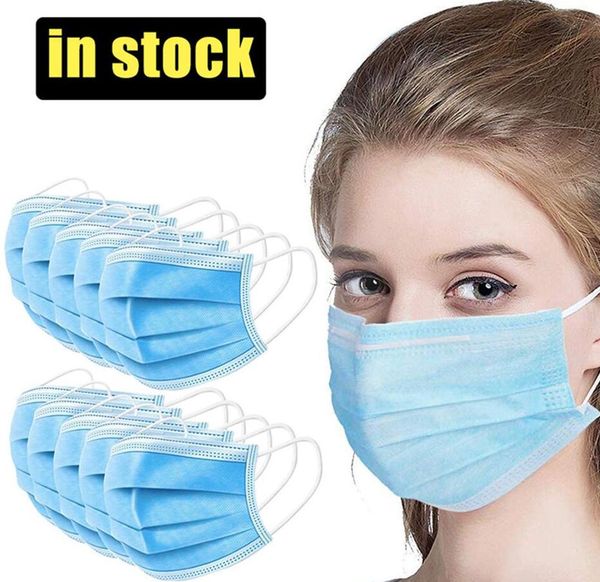 

fast shipping blue color disposable face masks mask disposable face mask earloop anti dust face fbreathinng with low resistance t25.