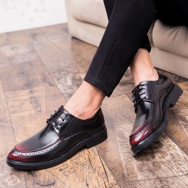 

men evening shoes flat black formal shoe split leather casual men shoes for man dress 2019 new fashion oxfords