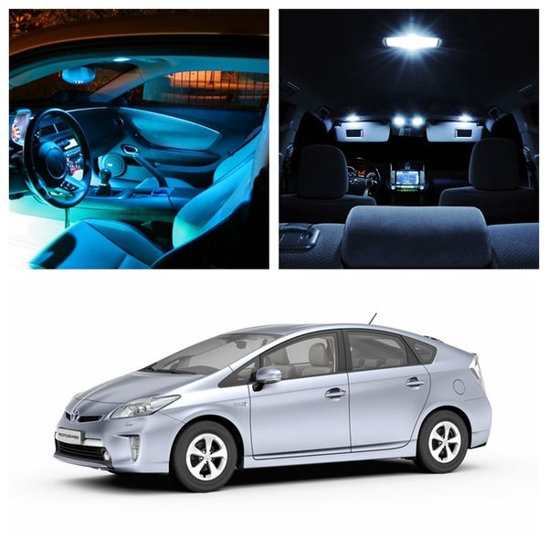 

11pcs ice blue bulbs white led lights interior package kit for 2004-2015 prius map dome license plate light -ef-08