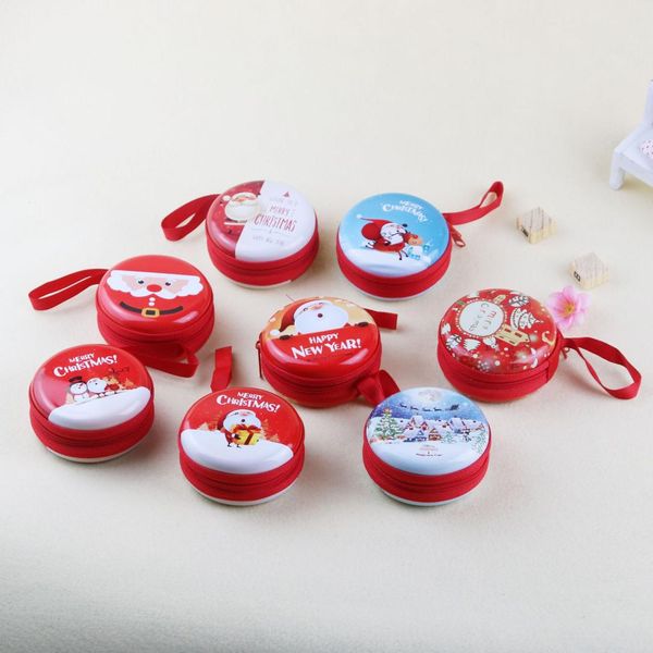 

christmas purse gift small cartoon tinplate coin purse customizable children gift pendant toy, Black