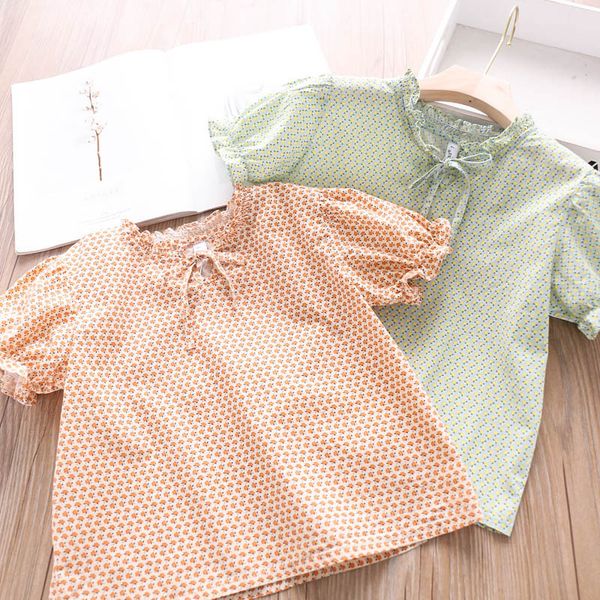 

2020 summer girls printed shirts children's clothing wholesale, White;black