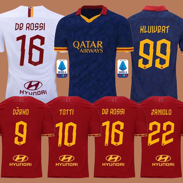 

thailand dzeko perotti pastore zaniolo soccer jersey rome 2019 totti jersey 19 20 football kit shirt de rossi 2020 as maillot de foot roma, Black;yellow
