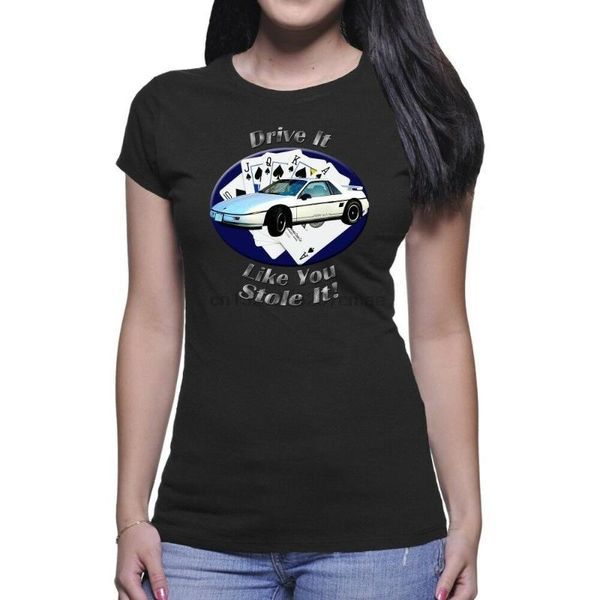 

pontiac fiero drive it women`s dark t-shirt, White;black