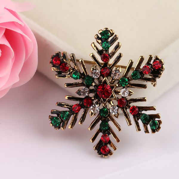 

fashion christmas snowflake brooch creative gift color crystal brooch jewelry suit decoration corsage jewelry sale, Gray