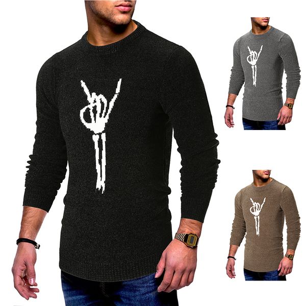 

new men's sweater round neck for winter 2018, White;black