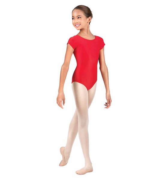 

girls team basic short sleeve leotards for gymnastics kids pink leotards lycra spandex dance bodysuit one piece swimsuit, Black;red