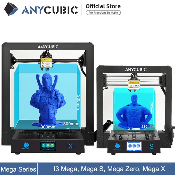 

anycubic i3 mega mega-s mega-zero mega-x 3d printer kit large printing plus size full metal frame 3d drucker impresora