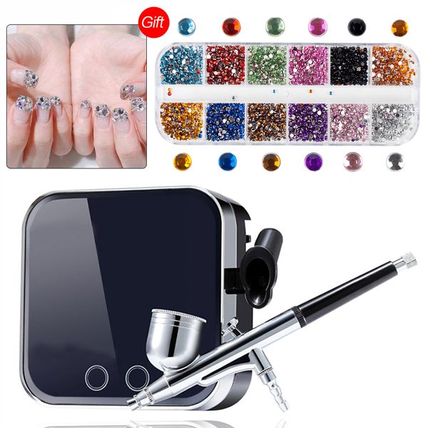 

0.3mm 7cc airbrush kit compressor portable touch machine air brush use for tattoo body paint tool art nail tool set spray gun