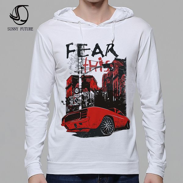 

sunny future brand 2016 fall sweatshirt men print hoodie style long sleeves white men's men, Black
