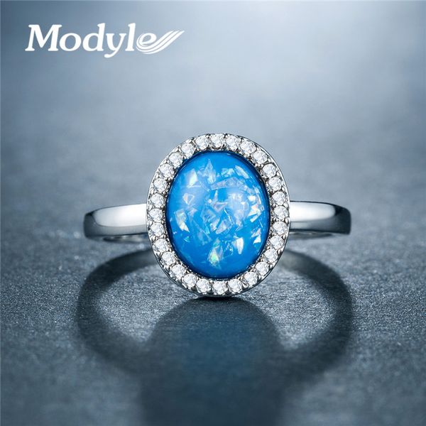 

vagzeb big white opal ring with cubic zirconia for women fashion engagement jewelry, Slivery;golden