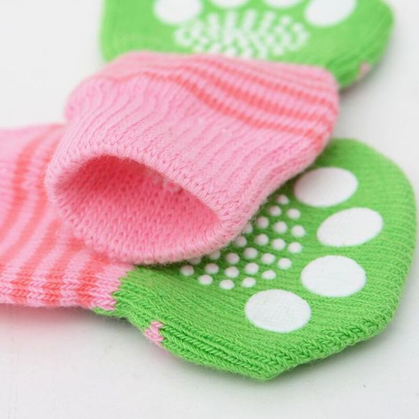 

pets dogs socks small cat puppy dog knits socks warm anti slip skid bottom shoes random color 4pcs/lot
