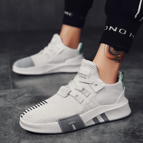 

2018 fall outdoor walking flat running sports shoes for men lace-up male brand sneakers comfortable mesh trainers