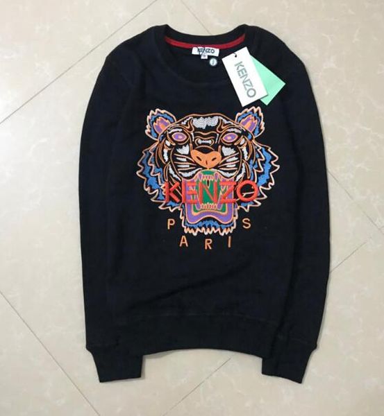 

2020 горячие головы тигра вышивка свитер мужчина женщина высокого качества с длинным рукавом o-образным вырезом пуловеры вышивка чистого хло, Gray