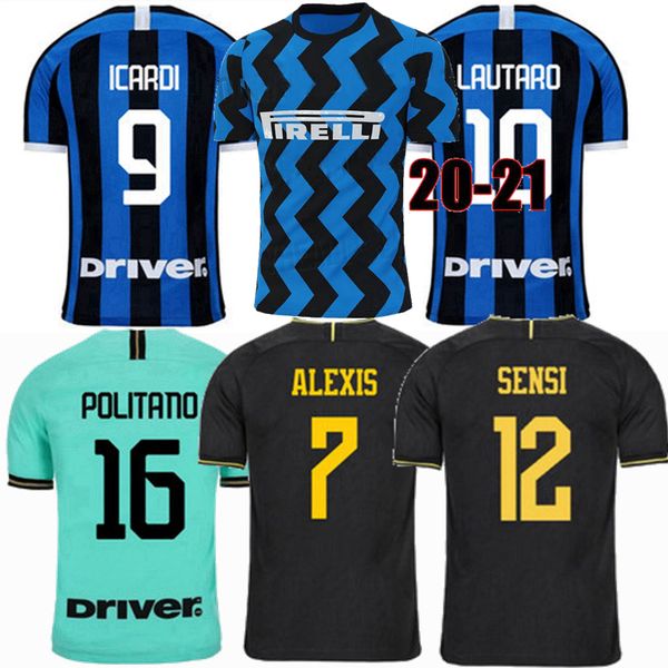 

2019 2020 2021 lukaku alexis inter eriksen barella milan soccer jerseys kids kits lautaro de vrij godin sensi men women football shirts, Black;yellow