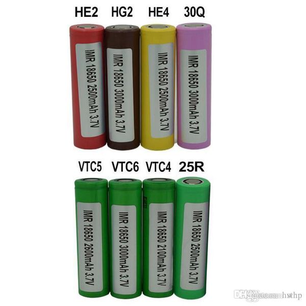 

300pcs battery vtc4 vtc5 vtc6 he2 he4 hg2 25r 30q 18650 inr battery 2100mah 2500mah 2600mah 3000mah 3.7v rechargable lithium