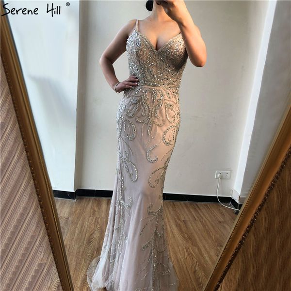 

dubai white nude v-neck prom dresses 2019 sleeveless mermaid diamond beading prom gowns real p bla70175, White;black
