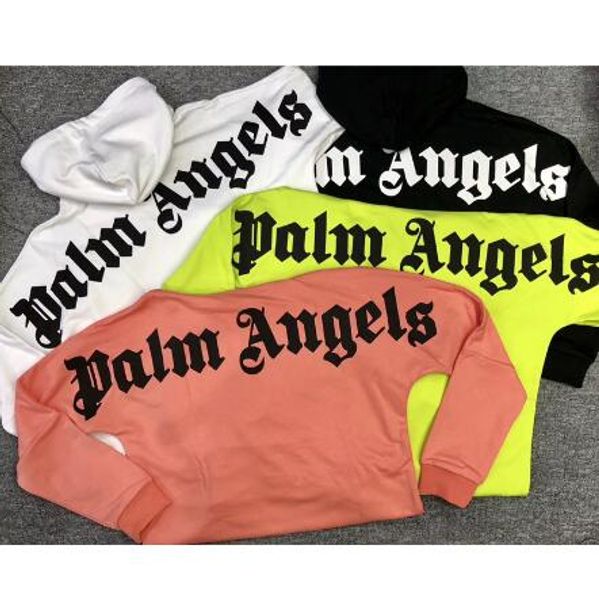 

Palm Angels Hoodie Мужчины Женщины 1p: 1 Высококачественный черный белый Palm Angels пуловер Palm A