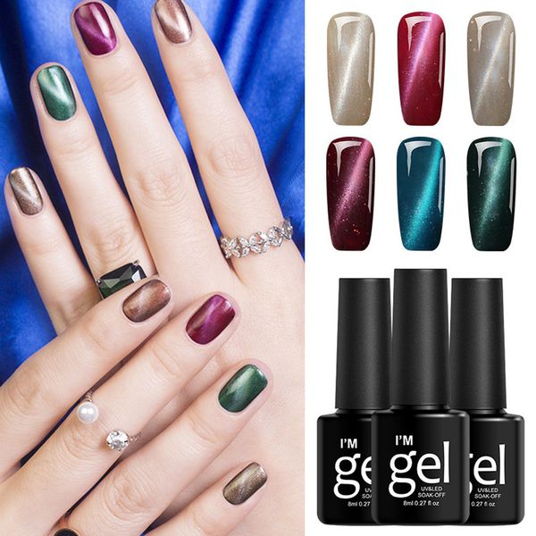 

new fashion nail shining 3d chameleon cat eye magnetic gel gradient starry soak off nail uv maquiagem drop shipping