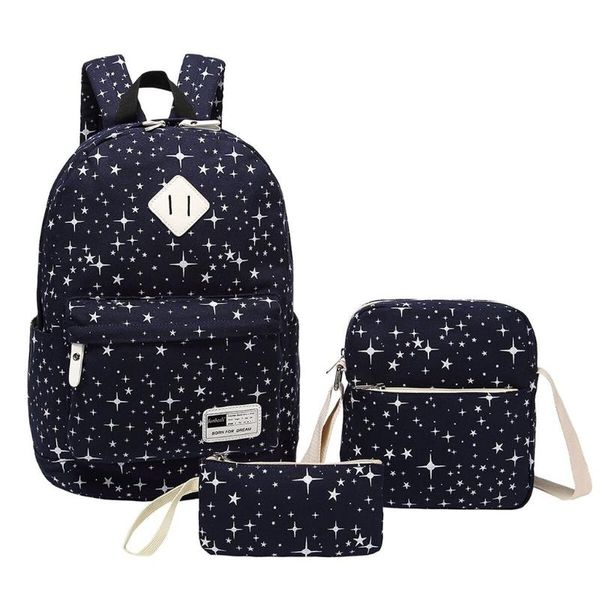 

горячей продажа 3pc женщина дама девушка холст laptop star сумка плечо рюкзак кошелек сумка подростки девочки дорожная сумка рюкзаки новая