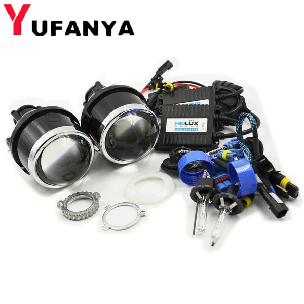 

3.0 inch hid halogen bi xenon fog projector lens kit for universal car lights lenses driving lamp retrofit with d2h bulbs
