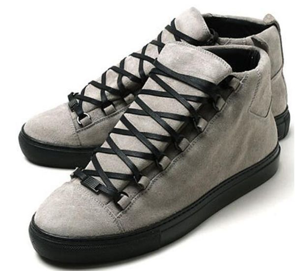 

fashion casual shoes suede real leather quality women and man casual high shoes for men, Black