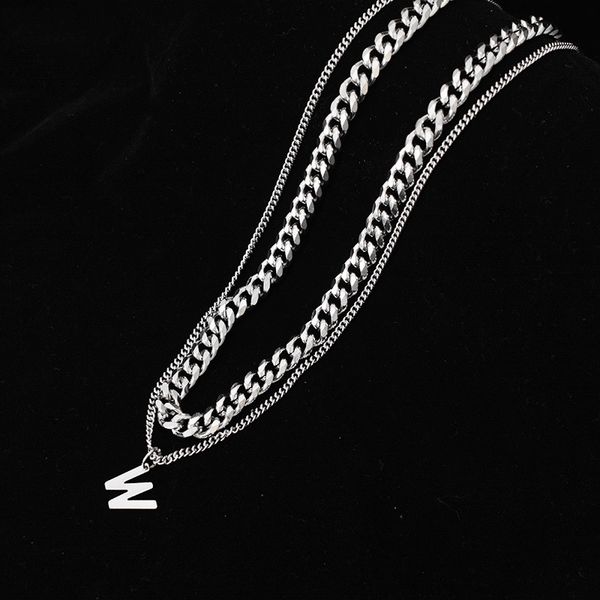 

2019 collares restoring ancient ways of steel necklaces deserve to act the role of simple alphabetic pendant accessories, Silver