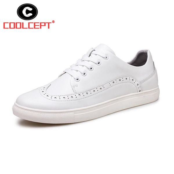 

coolcept plus size 38-48 men casual shoes lace up round toe leisure shoes men vintage daily mens footwear, Black