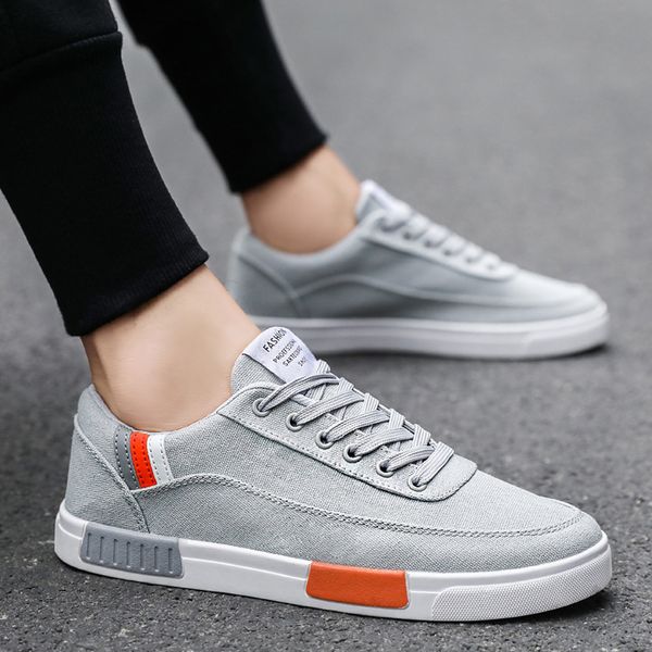 

2019 outdoor men shoes men's breathable canvas sneakers solid color outdoor casual work shoes zapatillas hombre casual510, Black