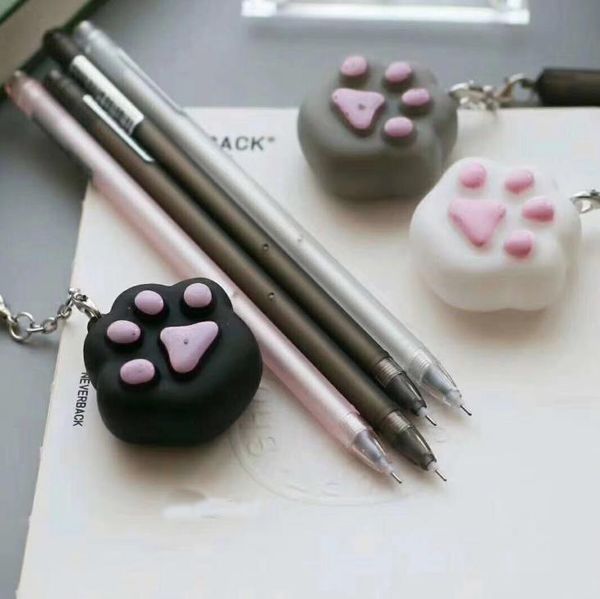 

1 pcs cartoon 0.5mm animal cat meow claw pendant gel pens for writing signature pens stationery office school supplies