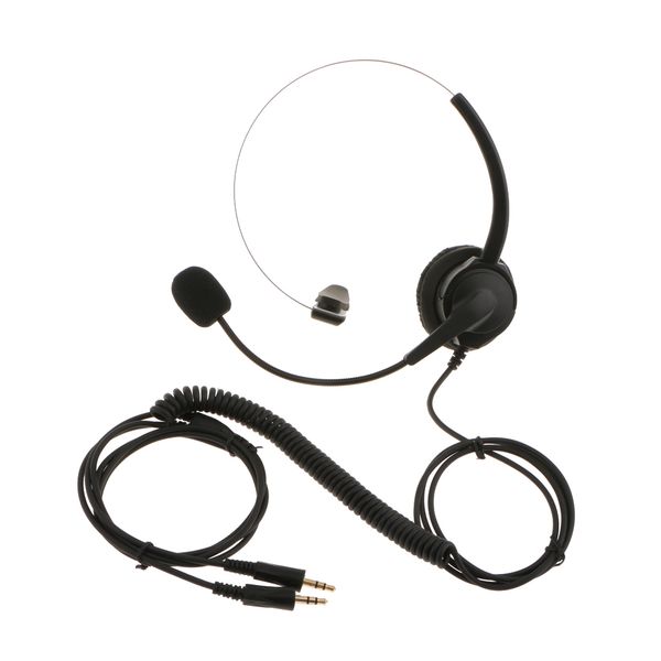 

telephone headset 2.5mm noise cancelling with mic over head for call center
