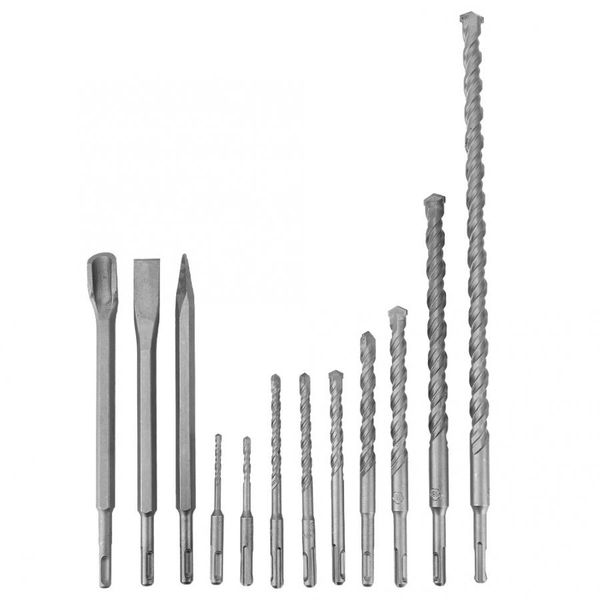 

12pcs electric hammer drill bit sds chrome steel straight shank drill bit set for concrete wall brick block masonry