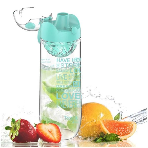 Acheter Fruit Infusion Sport Bouteille Deau 1000 Ml Inspirational Temps De Motivation Marquages Innovante Infuser One Click Flip Top Bpa De 4161