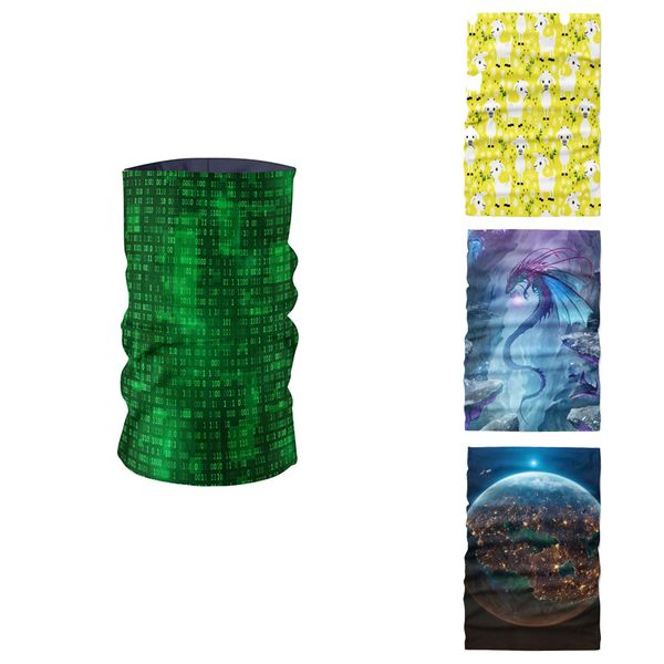 

3d printed summer women scarf bicycle headwear seamless men neck gaiter mask headband bandana buffe tube, Blue;gray