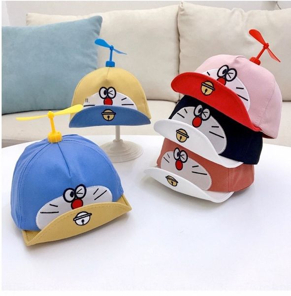 

doraemon children's cap cotton cloth men's and women's breathable cotton cloth cap ding-dang cat hat cute sun hat korean soft, Yellow