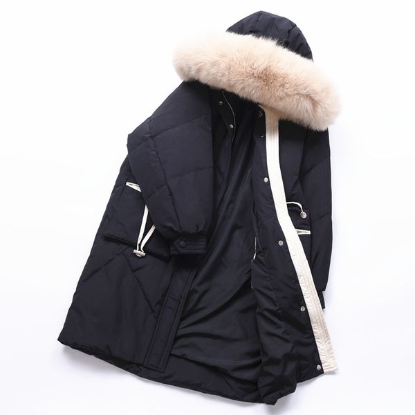 

wsyore loose parka 2019 new autumn and winter korean casual down jacket women big fur hooded thick duck down coat ns1217, Black