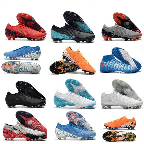

2019 men ankle football boots nuovo white pack mercurial vapors 13 elite fg soccer shoes neymar acc superfly xiii 360 cr7 soccer cleats