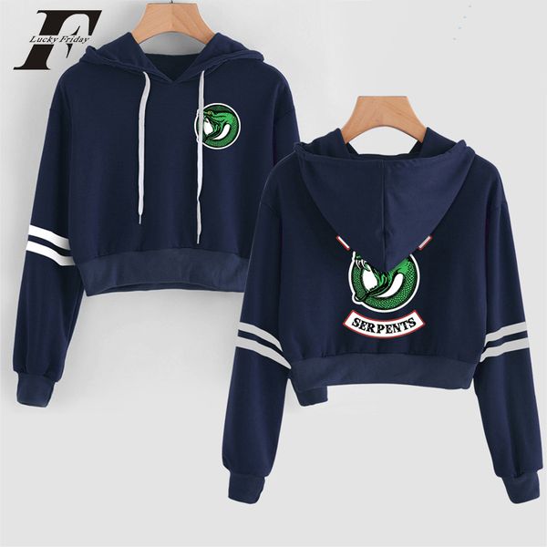 

kpop riverdale sweatshirt hoodie women men crop hoodies harajuku summer south side serpents clothes plus size, Black