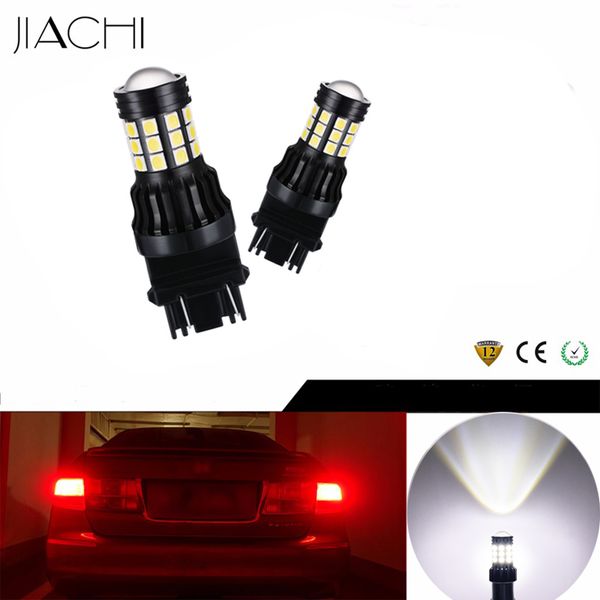 

jiachi 50pcs t25 автомобиль света водить 3157 3156 p27 / 7w белого светодиода для тормозных огней 12v авто фонаря заднего хода дневного свет