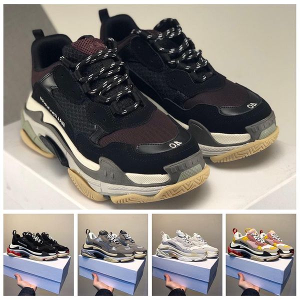 

new fashion luxury paris 17fw triple-s designer sneakers triple s black white mens trainer zapatos women casual dad shoes, White;red