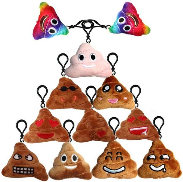 

fashion-emoticon keychain soft plush poop face key ring emoticon key chains bag pendant charm keyring jewelry with ing, Slivery;golden