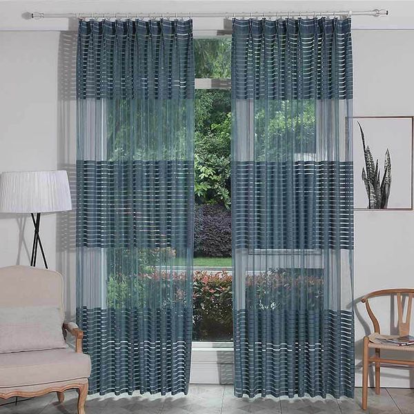 

european modern simple pure color stripes tulles for living dining room bedroom