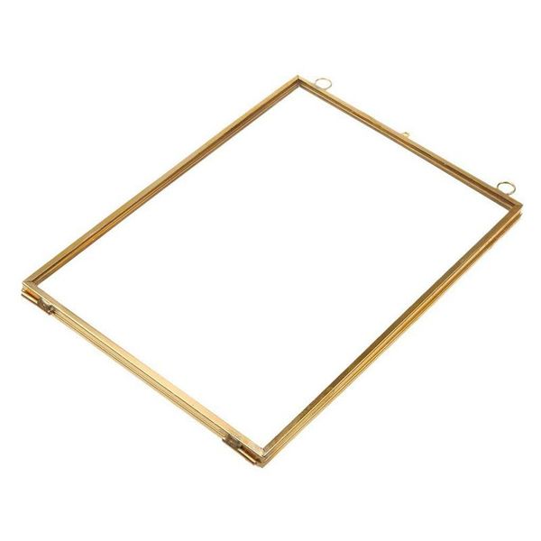 

vintage hanging metal p frame + glass and 2 glass side gold + transparent