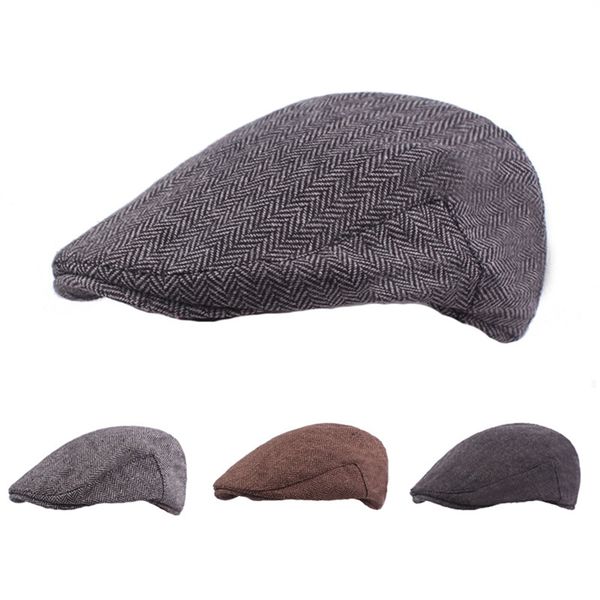 

men winter warm berets driving golf cap casual cabbie newsboy hat new gifts, Blue;gray