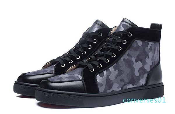 

высокое качество спайки high top red bottom pik pik шипованных кроссовки обувь женщины мужчины luxury дизайнер плоский повседневный red autu, Black