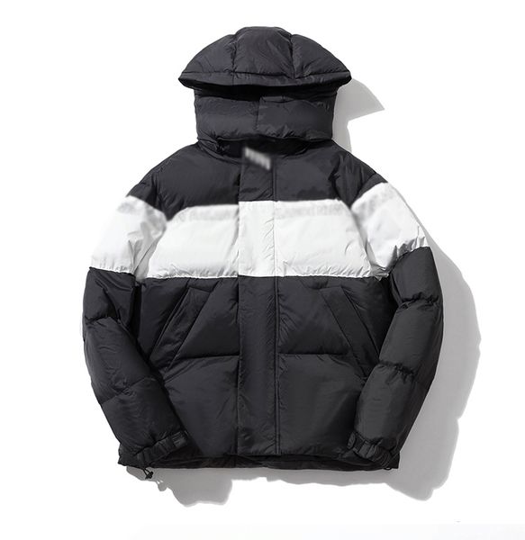 

men brand balances down jacket italian designer classic luxury cotton pants zipper private order coat splice trend wild riding loose coat, Black