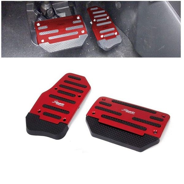 

non-slip car pedal brake foot cover treadle belt red automatic accelerator 2pcs