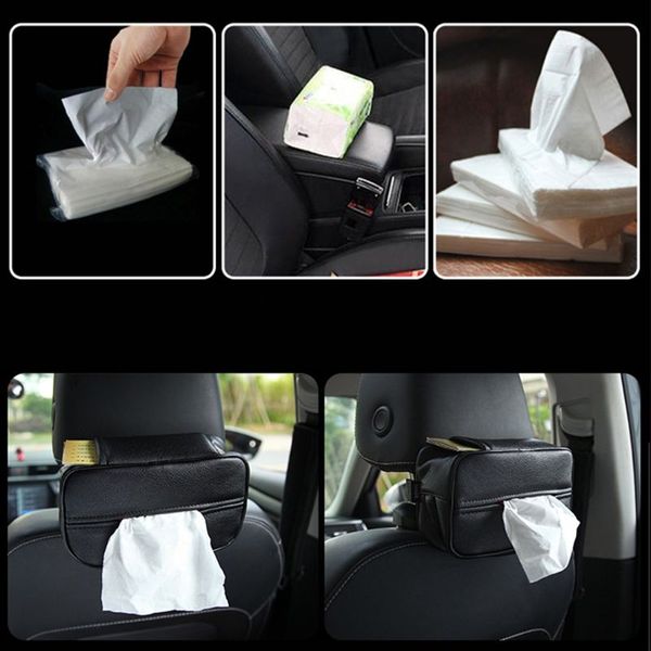 

car tissue box pu leather tissue holder pumping paper case,auto universal sun visor paper organizer napkin container