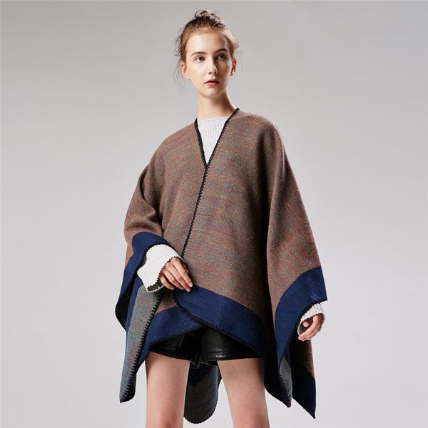 

new women' colorful fluorescent strip fashion shawl walk show concert traveling cape camping cape gift scarf for ladies poncho, White