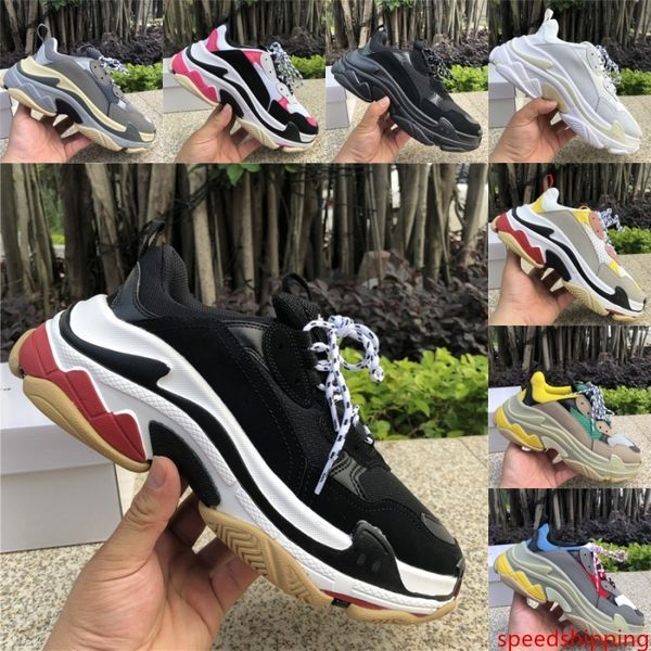 

triple s trainers sneakers split black grey triple white platform casual shoes men women fashion luxury designer shoes